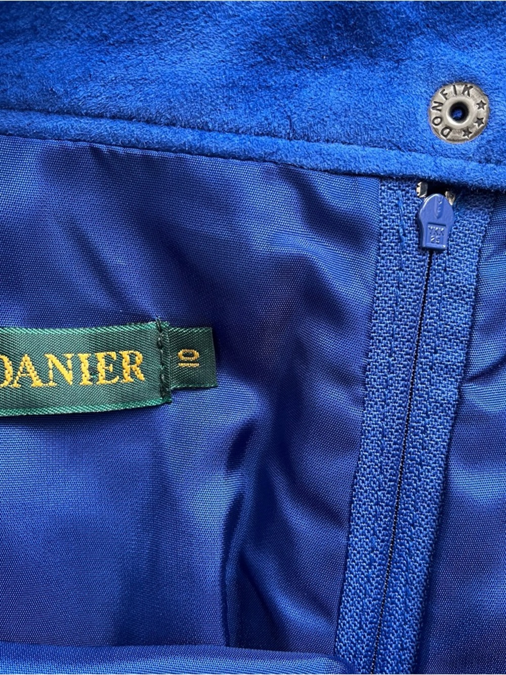 Danier Vintage Blue Suede Pencil Skirt - Picture 5 of 6